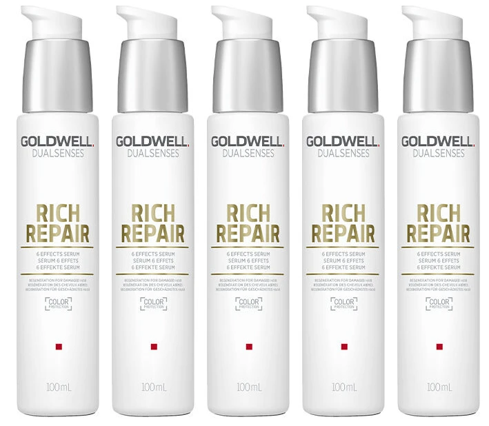 5x Goldwell Dualsenses Rich Repair 6 Effects Serum 100ml