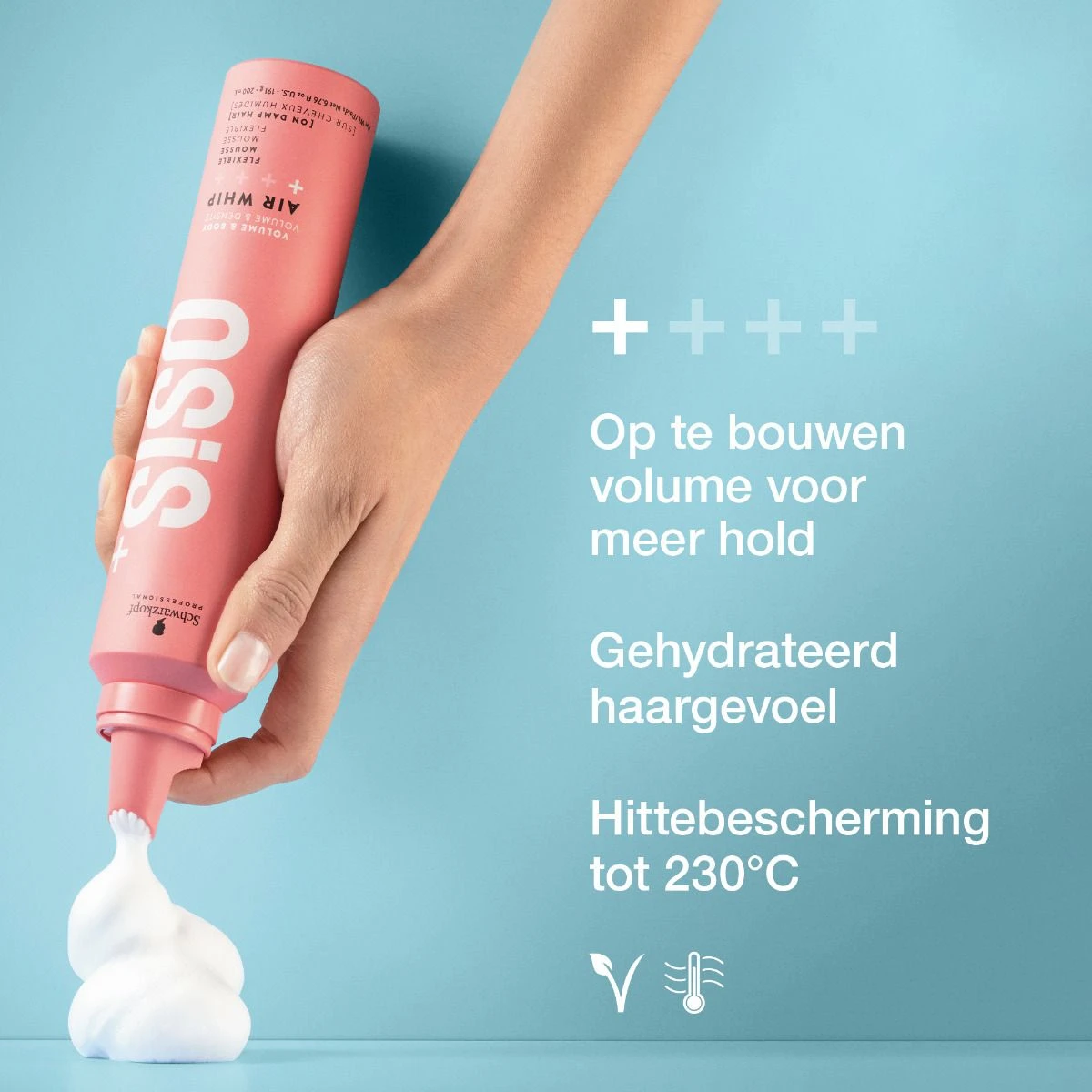 Schwarzkopf OSiS+ Air Whip Flexible Mousse 200ml 2 Schwarzkopf OSiS+ Air Whip Flexible Mousse 200ml - Afbeelding 2